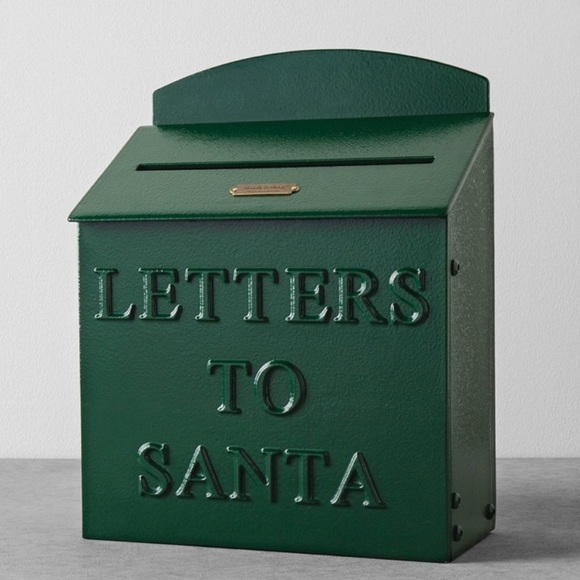 Hearth and Hand Magnolia - Letters to Santa Metal Mailbox -Green NEW